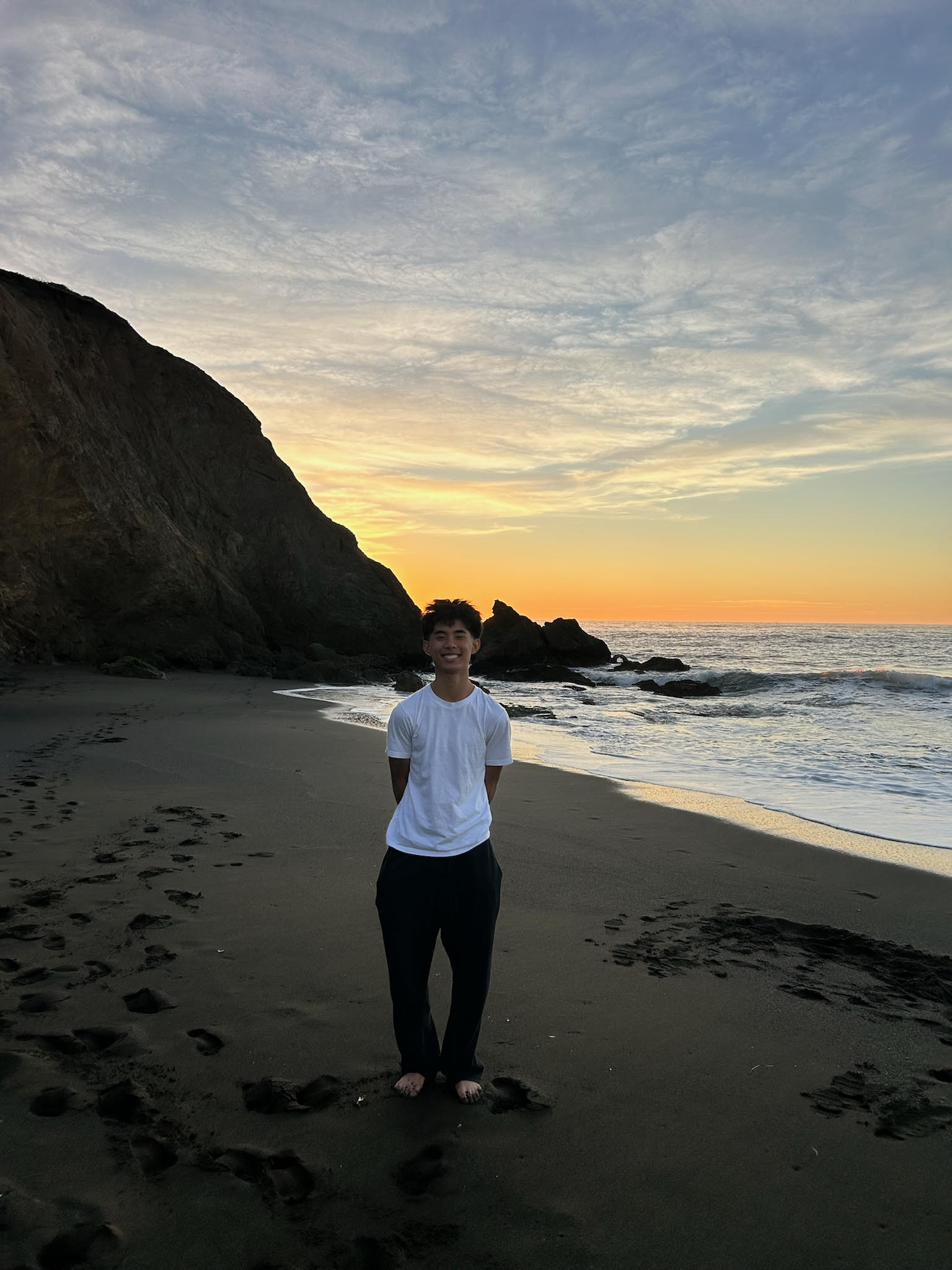 Braedon overlooking the Bay Area at sunset